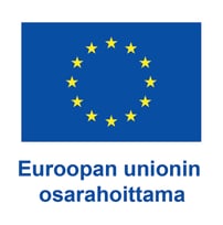 Euroopan unionin osarahoittama -teksti ja EU:n tähtilippu. 
