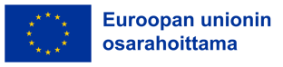 Euroopan unionin osarahoittama -teksti ja EU:n lippu.
