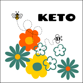 keto hankkeen logo jossa on kukkia ja kaksi mehiläistä sekä keto hankkeen nimi featured-image