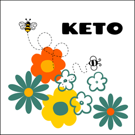 keto hankkeen logo jossa on kukkia ja kaksi mehiläistä sekä keto hankkeen nimi featured-image
