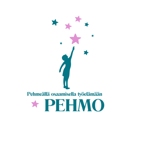 PEHMO - Pehmeällä osaamisella työelämään -hankkeen logo, jossa ihmishahmo kurkottaa tähtiin ja alla on hankkeen nimi. featured-image