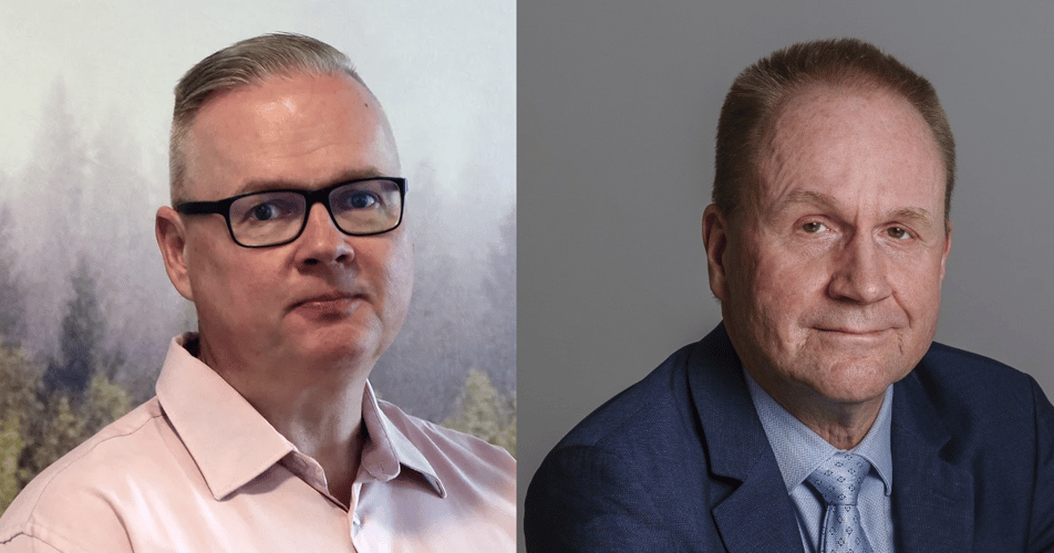 Kuvassa Liven ylilääkäri Pasi Tiihonen ja Aivoliiton toiminnanjohtaja Mika Pyykkö
